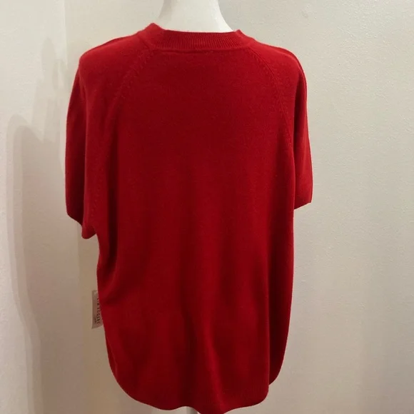 NWT Kim Rogers Signature Red Short Sleeve Lightweight Sweater Size Petite XL - Picture 6 of 11
